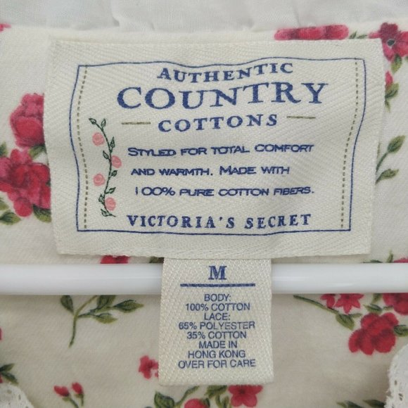Authentic Country Cottons Victorias Secret Cottagecore Long Nightgown  Size-M /L - Picture 7 of 8